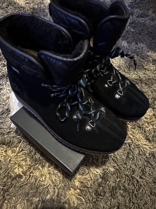 UGG Shoes - UGG Black Suede Lace-Up Winter Boots